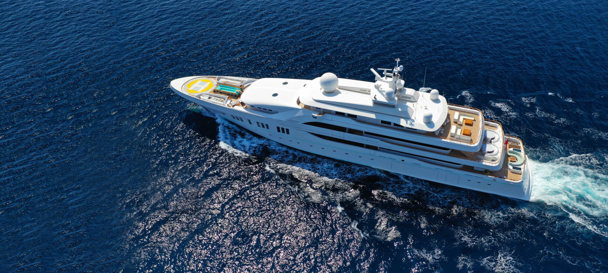 uxury mega yacht cruising